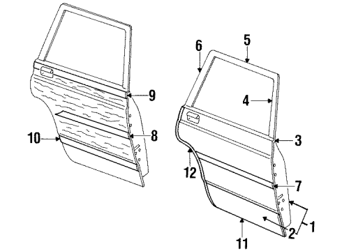1985 Ford LTD Door & Components Diagram 4 - Thumbnail