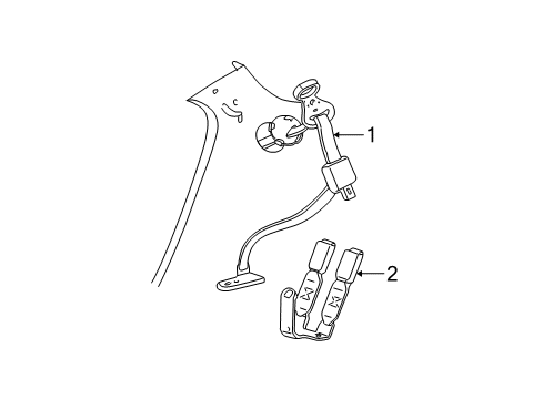 2000 Ford Taurus Rear Seat Belts Diagram 2 - Thumbnail