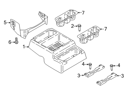 2019 Ford Expedition Floor Console, Center Diagram for HC3Z-25045A36-AA