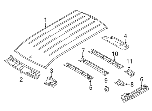 2022 Ford Transit Connect Roof & Components Diagram 5 - Thumbnail
