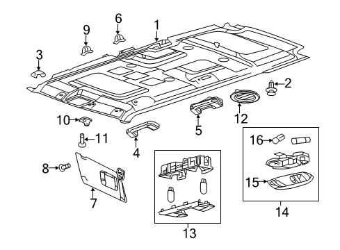 2016 Ford Flex Dome Lamp Assembly, Upper Diagram for YF1Z-13783-AA
