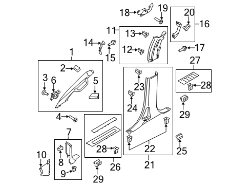 2022 Ford F-350 Super Duty Interior Trim - Cab Diagram 3 - Thumbnail