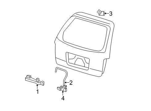 2004 Ford Freestar Lift Gate - Lock & Hardware Diagram