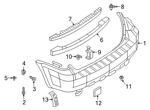 2006 Ford Escape Bumper & Components - Rear Diagram 2 - Thumbnail