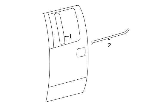 2006 Ford F-150 Exterior Trim - Rear Door Diagram 2 - Thumbnail