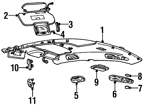 1999 Lincoln Continental Microphone Diagram for XF3Z19A391AA