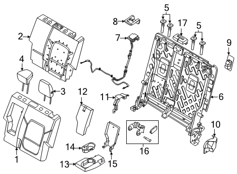 2023 Ford Bronco Cover Assembly - Rear Seat Back Diagram for P2DZ-7866601-CD