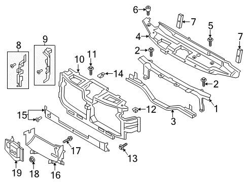2017 Ford F-350 Super Duty Radiator Support Diagram
