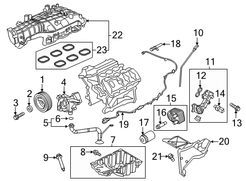 2025 Ford F-150 Adaptor - Oil Filter Diagram for RL3Z-6881-A