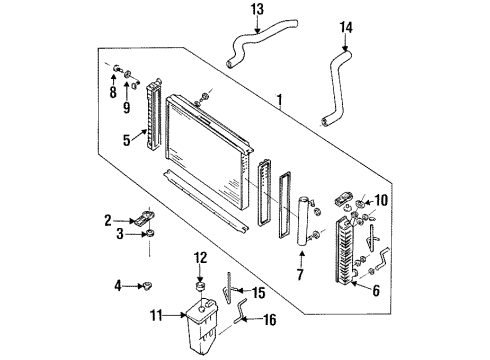 1993 Mercury Villager Radiator Assembly Insulator, Upper Diagram for F3XY-8125-A