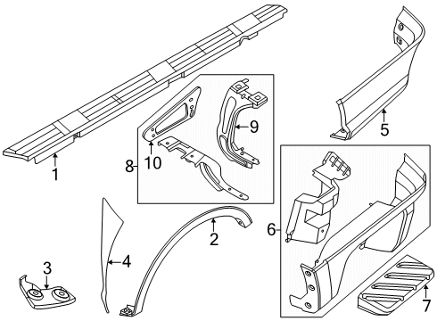 2025 Ford Ranger Exterior Trim - Pick Up Box Diagram 2 - Thumbnail