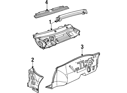 1985 Ford EXP Glass - Windshield Diagram