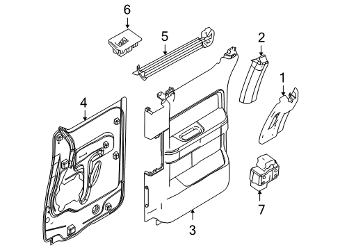 2011 Ford F-150 Interior Trim - Rear Door Diagram 2 - Thumbnail