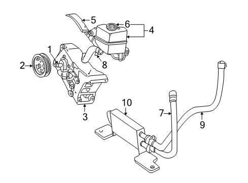 2002 Ford Explorer Sport P/S Pump & Hoses Diagram 2 - Thumbnail