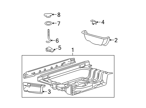 2011 Lincoln Town Car Rear Floor & Rails Diagram