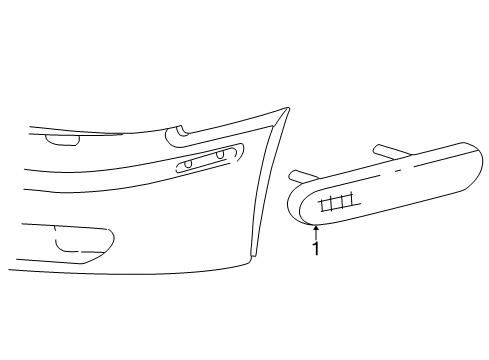 2004 Mercury Sable Reflector, Driver Side Diagram for YF4Z-15A449-AA