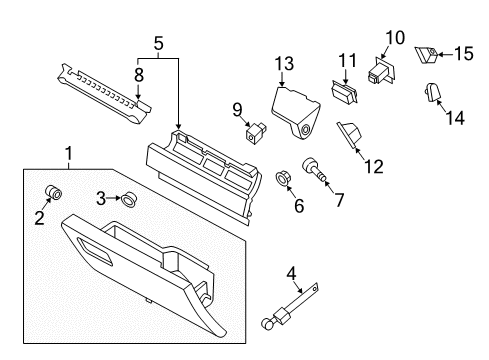 2018 Ford Expedition Glove Box Assembly Bumper, Front Diagram for -W716764-S300