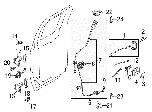 2013 Ford F-250 Super Duty Rear Door - Lock & Hardware Diagram 2 - Thumbnail
