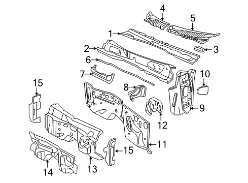 2005 Lincoln Aviator Cowl Diagram