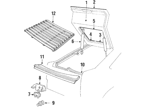1990 Ford Escort Gate & Hardware Diagram