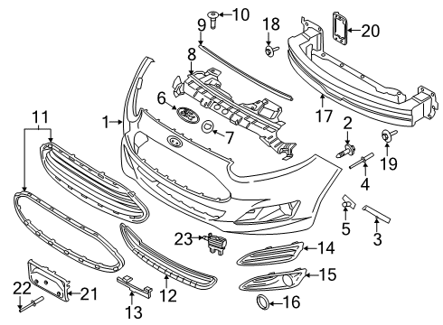 2015 Ford Fiesta Bumper & Components - Front Diagram 2 - Thumbnail