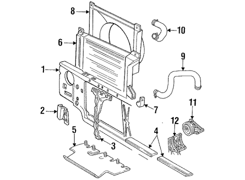 1995 Ford F-350 Radiator Support Diagram 2 - Thumbnail