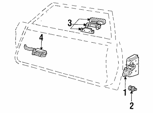 1987 Mercury Grand Marquis Door - Hardware Diagram