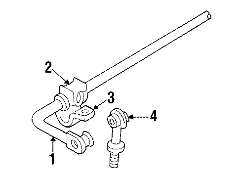 1996 Ford Contour Stabilizer Bar & Components Diagram 4 - Thumbnail