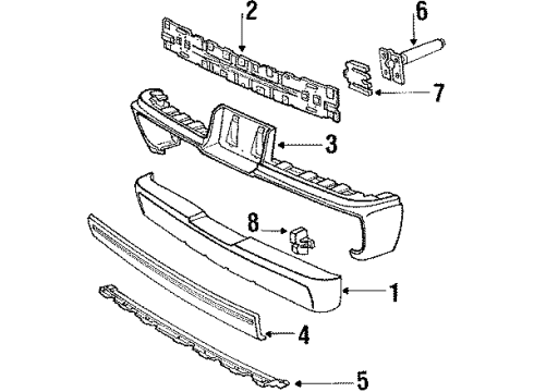 1991 Lincoln Mark VII Bumper & Components - Rear Diagram