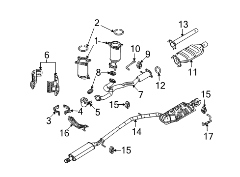 2008 Ford Taurus Exhaust Components Diagram