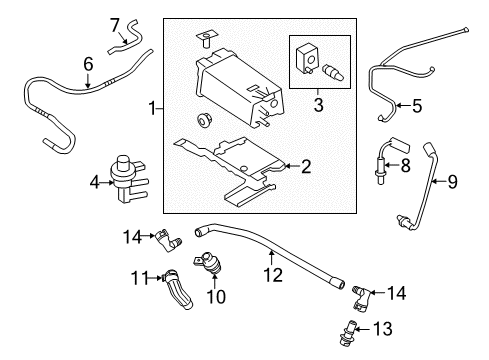 2012 Lincoln MKS Emission Components Diagram