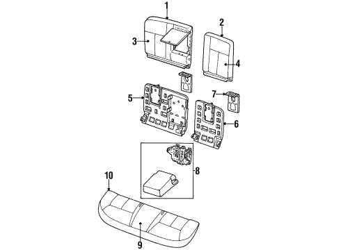 1998 Ford Taurus Rear Seat Components Diagram 4 - Thumbnail