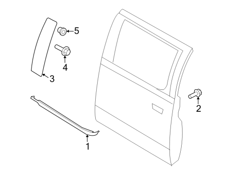 2024 Ford F-150 Lightning Exterior Trim - Rear Door Diagram