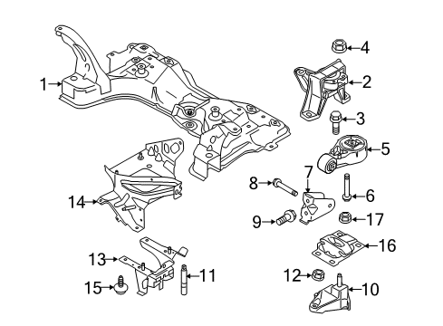 2010 Ford Transit Connect Engine & Trans Mounting Diagram