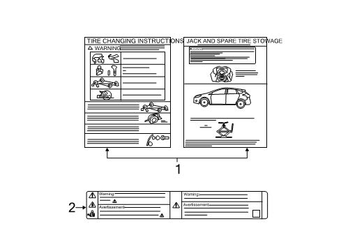 2012 Ford Focus Information Labels Diagram 2 - Thumbnail