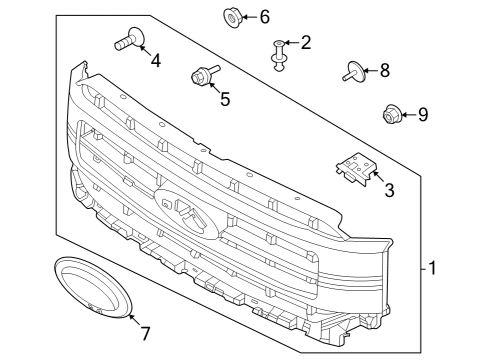 2022 Ford F-150 Grille & Components Diagram 7 - Thumbnail