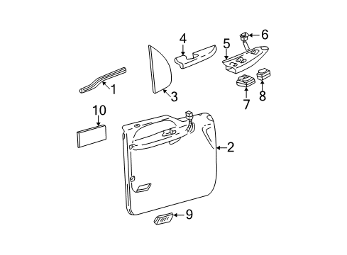 2002 Ford F-250 Super Duty Interior Trim - Front Door Diagram 2 - Thumbnail