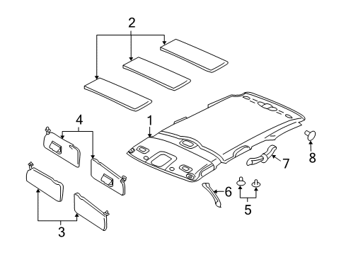 2005 Ford Escape Interior Trim - Roof Diagram 2 - Thumbnail