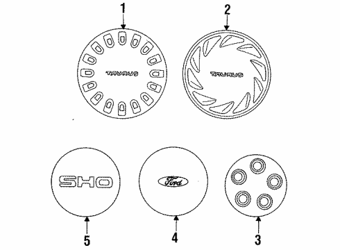 1994 Ford Taurus Wheel Covers & Trim Diagram
