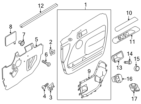 2011 Ford Transit Connect Interior Trim - Front Door Diagram