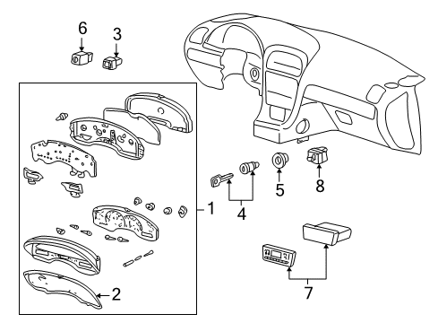 2001 Lincoln LS Ignition Cylinder Diagram for 5W4Z-11582-BA