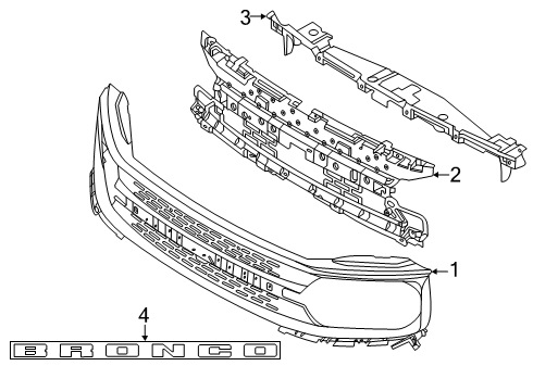 2025 Ford Bronco Sport Grille & Components Diagram