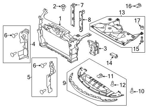 2016 Ford Police Interceptor Sedan Radiator Support Diagram 2 - Thumbnail
