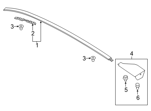 2024 Ford Escape Exterior Trim - Roof Diagram