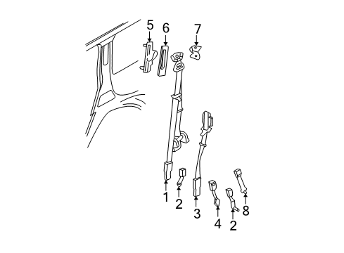 2003 Ford Expedition Seat Belt - Body Diagram 5 - Thumbnail