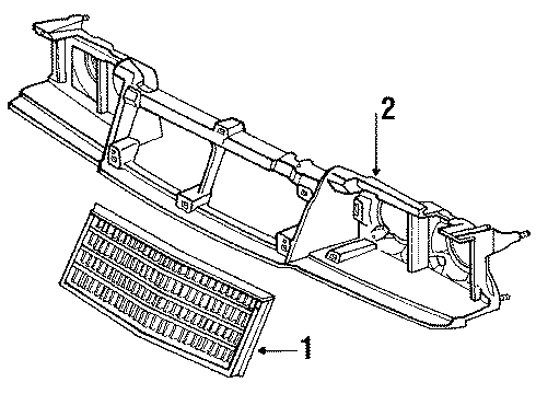 1986 Ford LTD Grille & Components Diagram