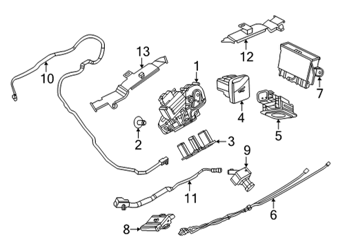 2024 Ford Mustang Mach-E Lift Gate - Lock & Hardware Diagram
