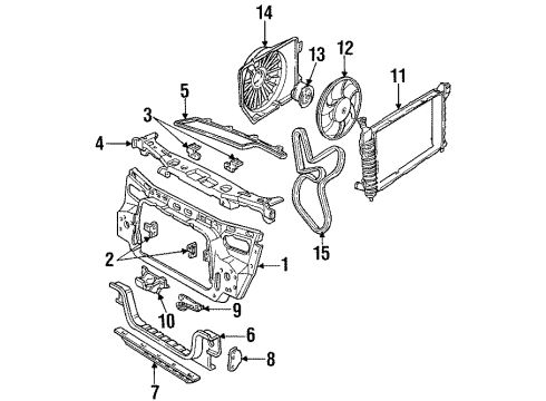 1994 Ford Taurus Radiator & Components Diagram 4 - Thumbnail