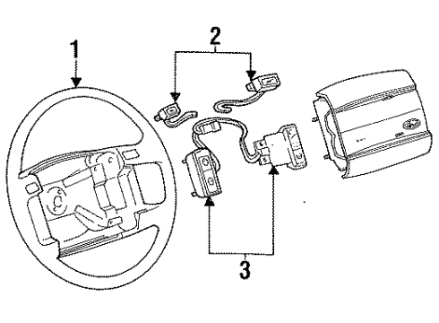 1997 Ford F-250 HD Steering Wheel & Trim Diagram