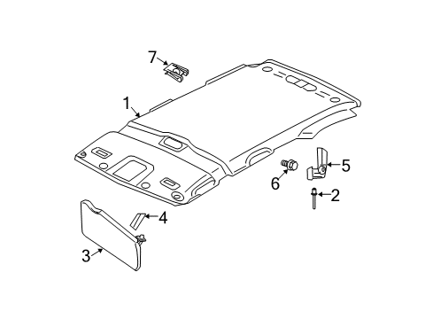 2011 Mercury Mariner Sunvisor, Passenger Side Diagram for CL8Z-7804104-DB